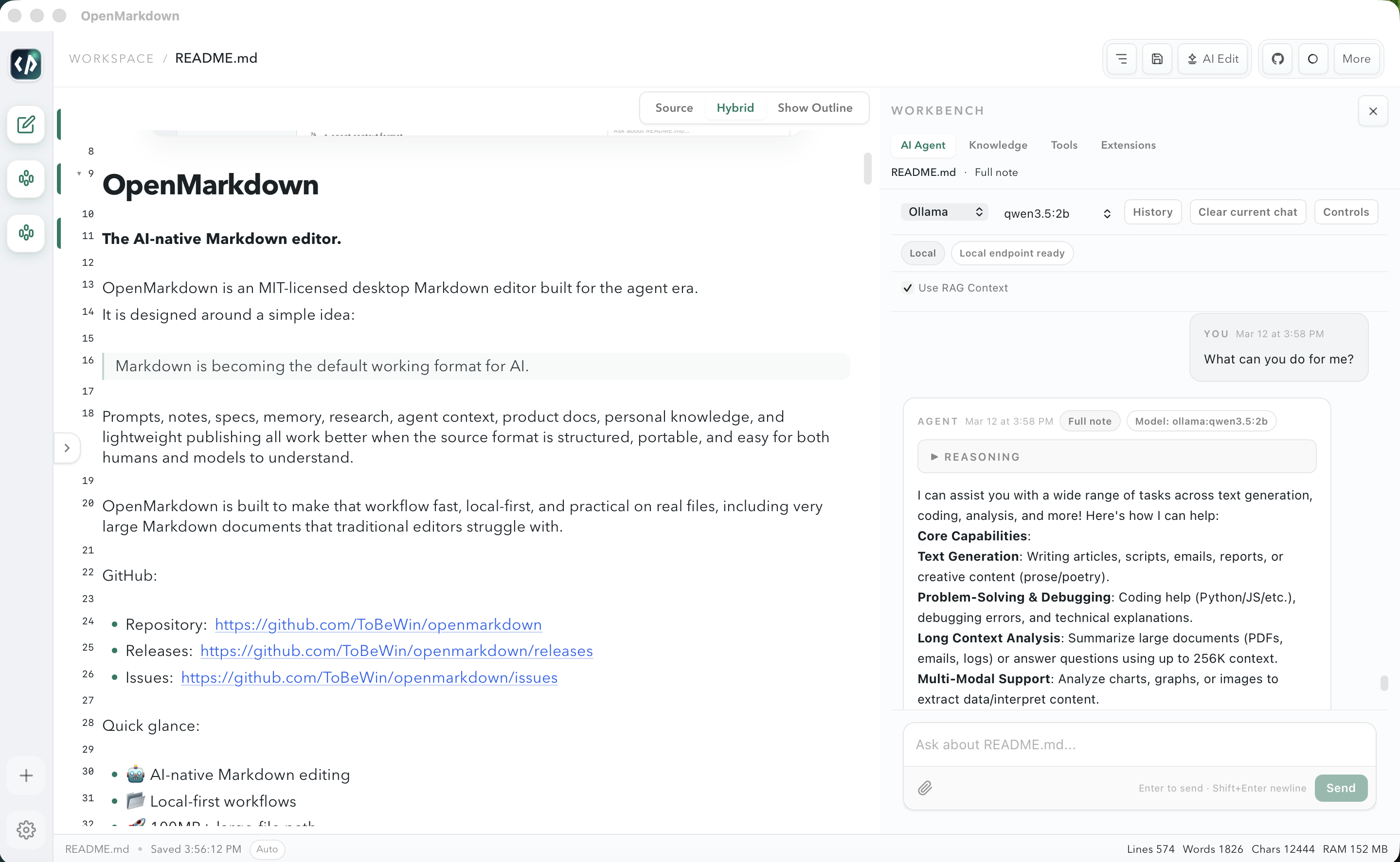 OpenMarkdown hybrid editor